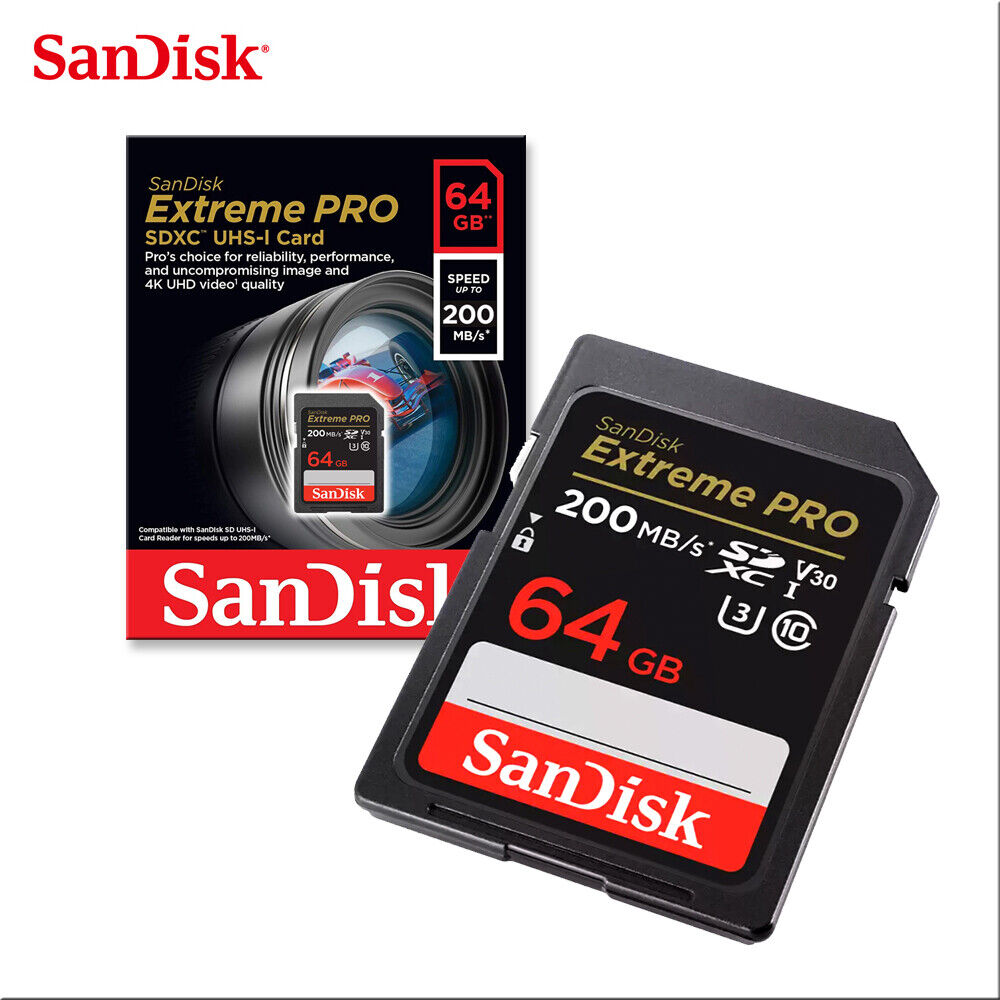 Sandisk Extreme Pro 64gb 200mbps Sdxc Uhs I Memory Card Sscamera